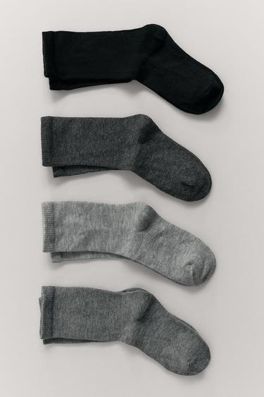 LOT DE QUATRE CHAUSSETTES LONGUES - Gris de Zara