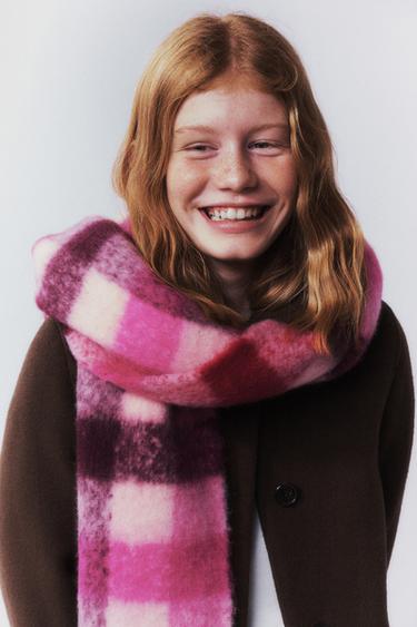 CHECK KNIT SCARF - Burgundy by Zara - Image 4