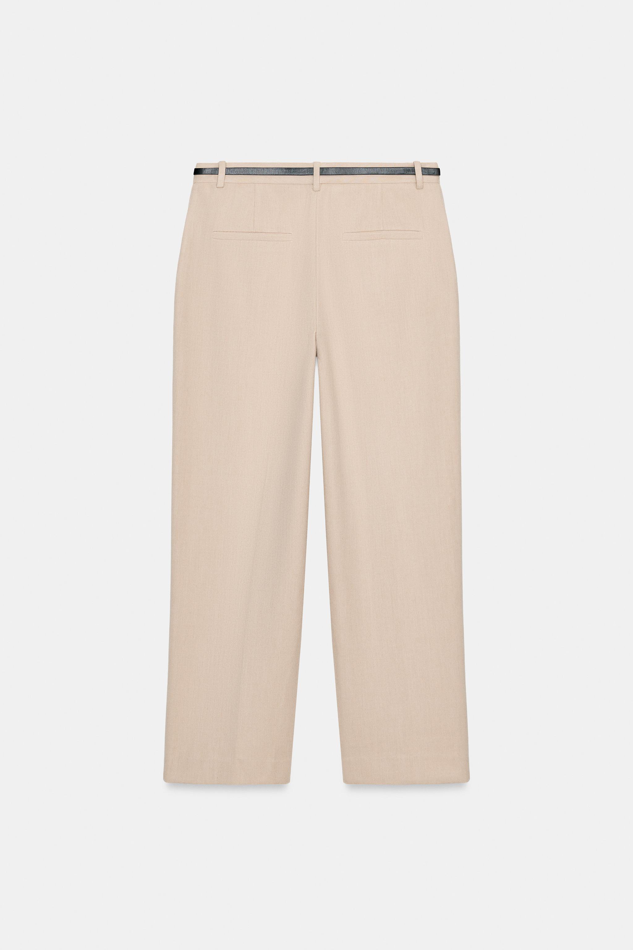 PANTALON DROIT À CEINTURE