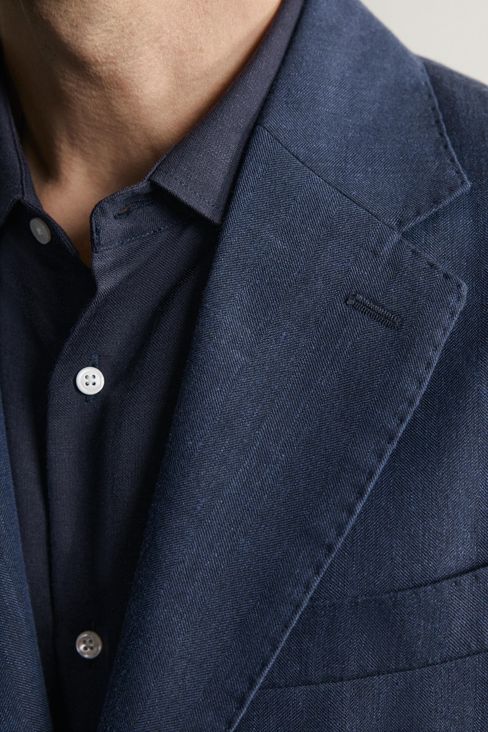 VESTE DE COSTUME REGULAR FIT EN LIN ET LAINE