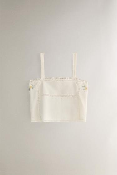 TOP COTON BRODERIES - Écru de Zara - Image 4