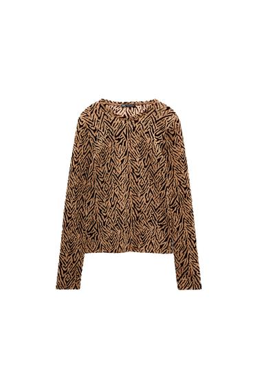 CONTRAST FLOWER T-SHIRT