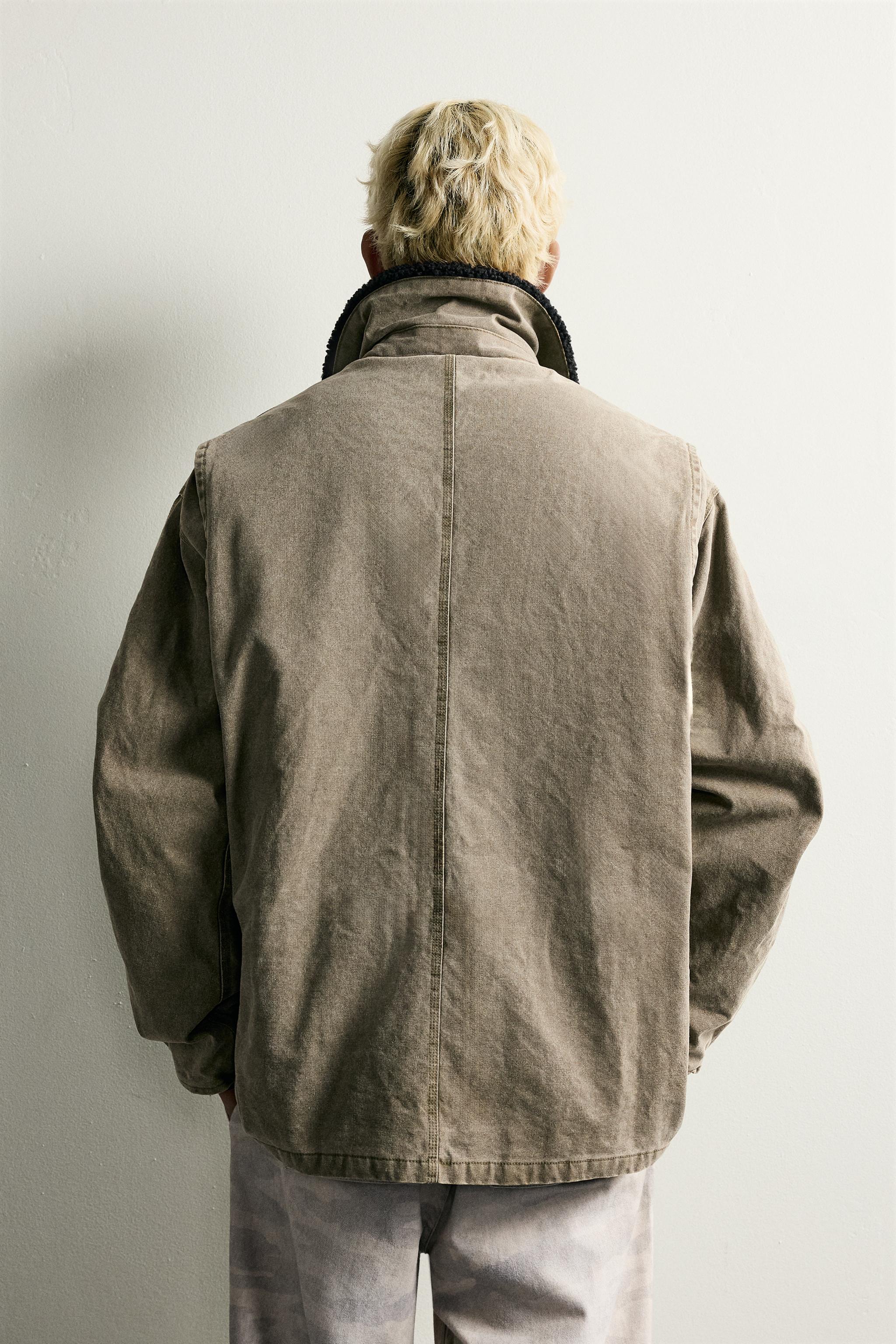 COMBINED FAUX SHEARLING SHORT COAT