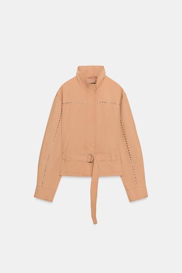 VESTE CLOUS CEINTURE - Pêche de Zara - Image 4