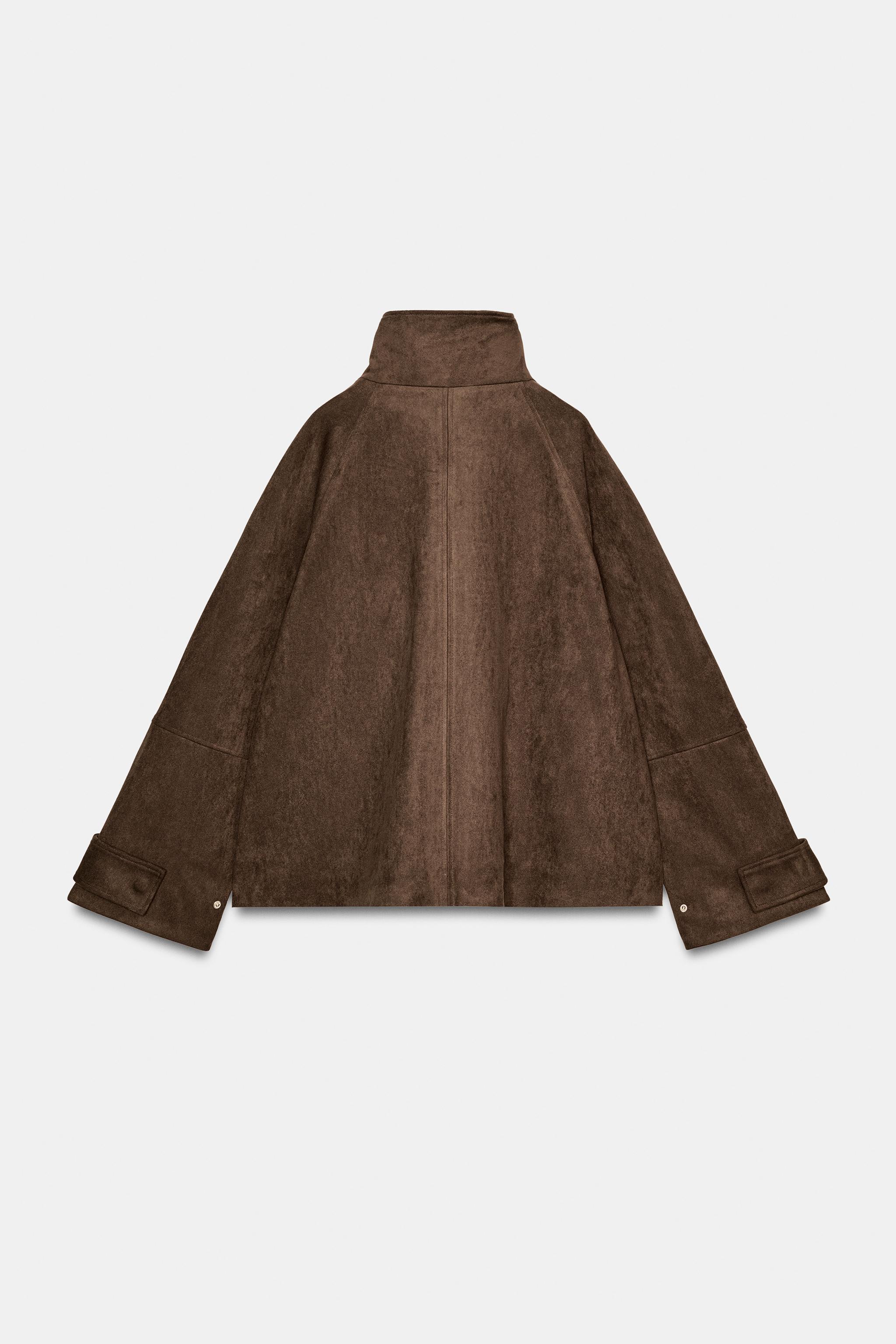 VESTE EFFET DAIM À POCHES