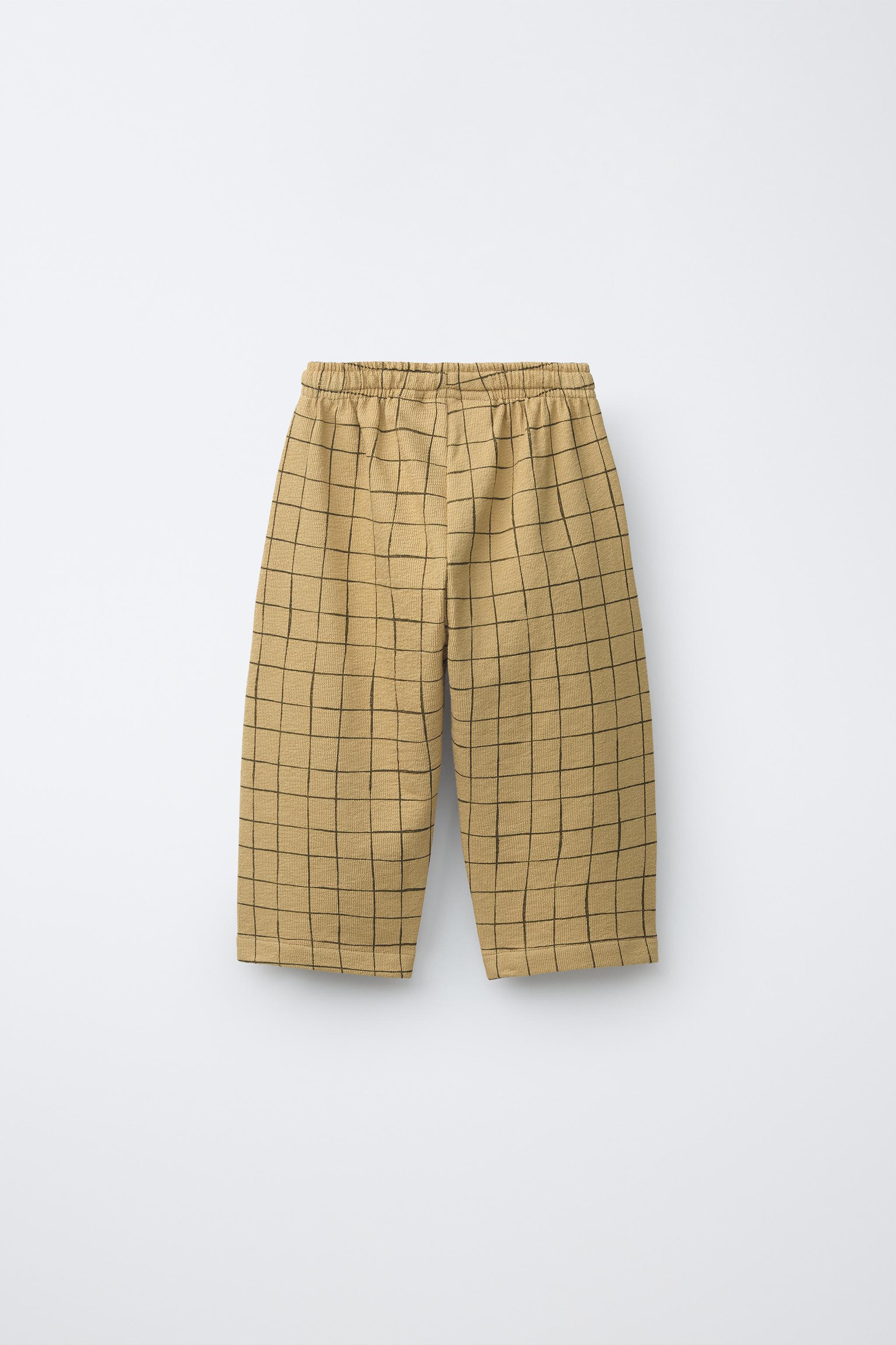 チェック柄パンツ - サンド | ZARA Japan / 日本