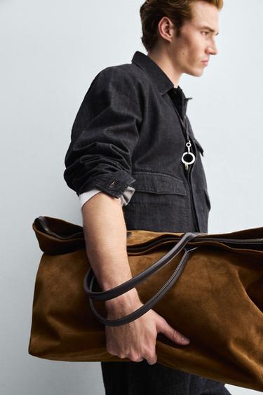 SAC SHOPPER EN CUIR - brun de Zara