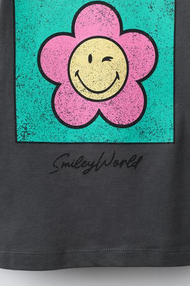T-SHIRT À FLEURS SMILEYWORLD ® - Gris anthracite de Zara - Image 3