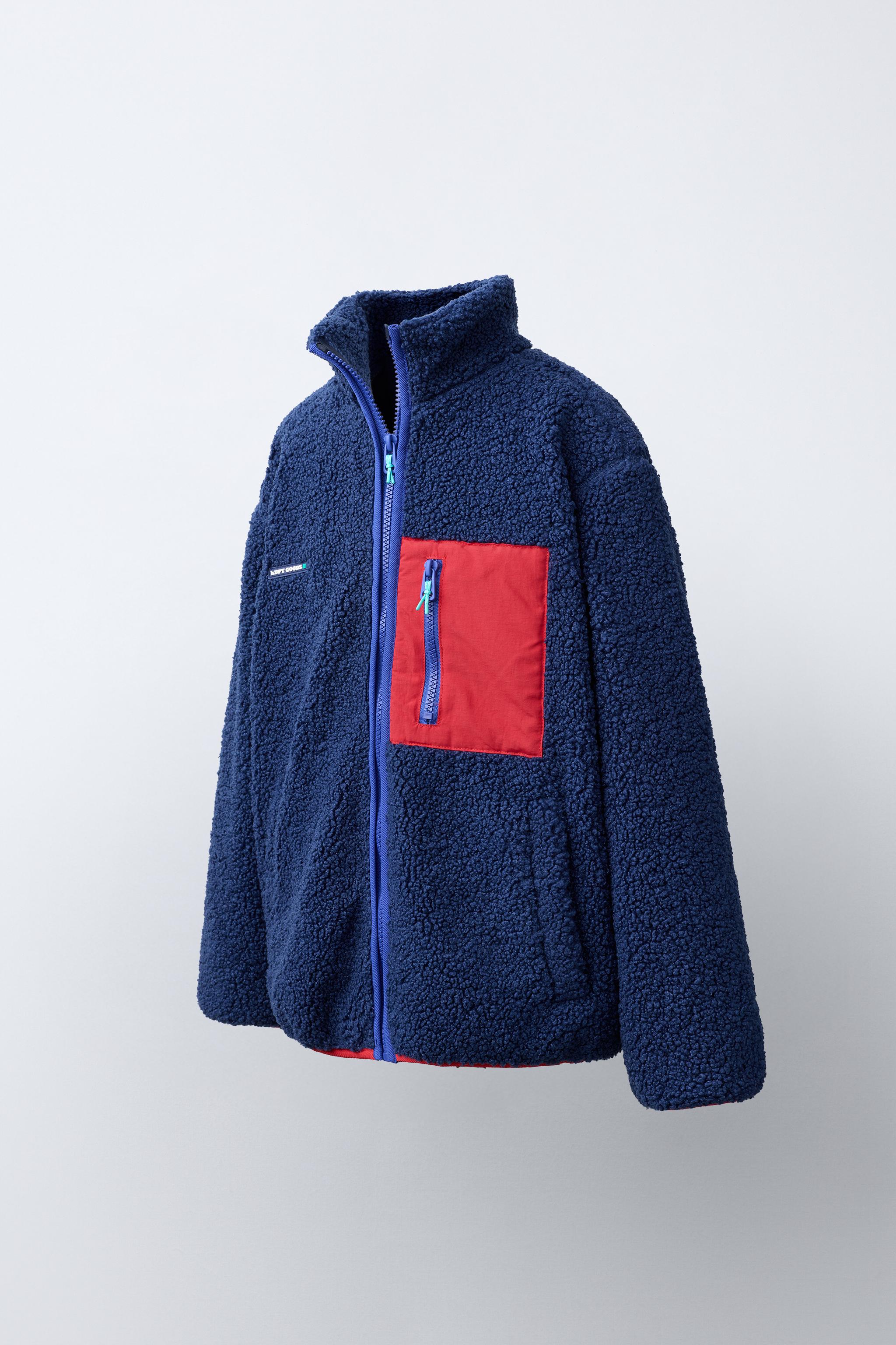 BLOUSON EFFET MOUTON COLORBLOCK