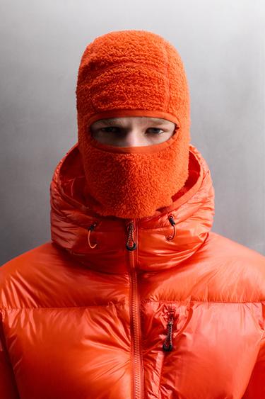FAUX FUR TEXTURED FLEECE SKI BALACLAVA - Orange by Zara - Image 0