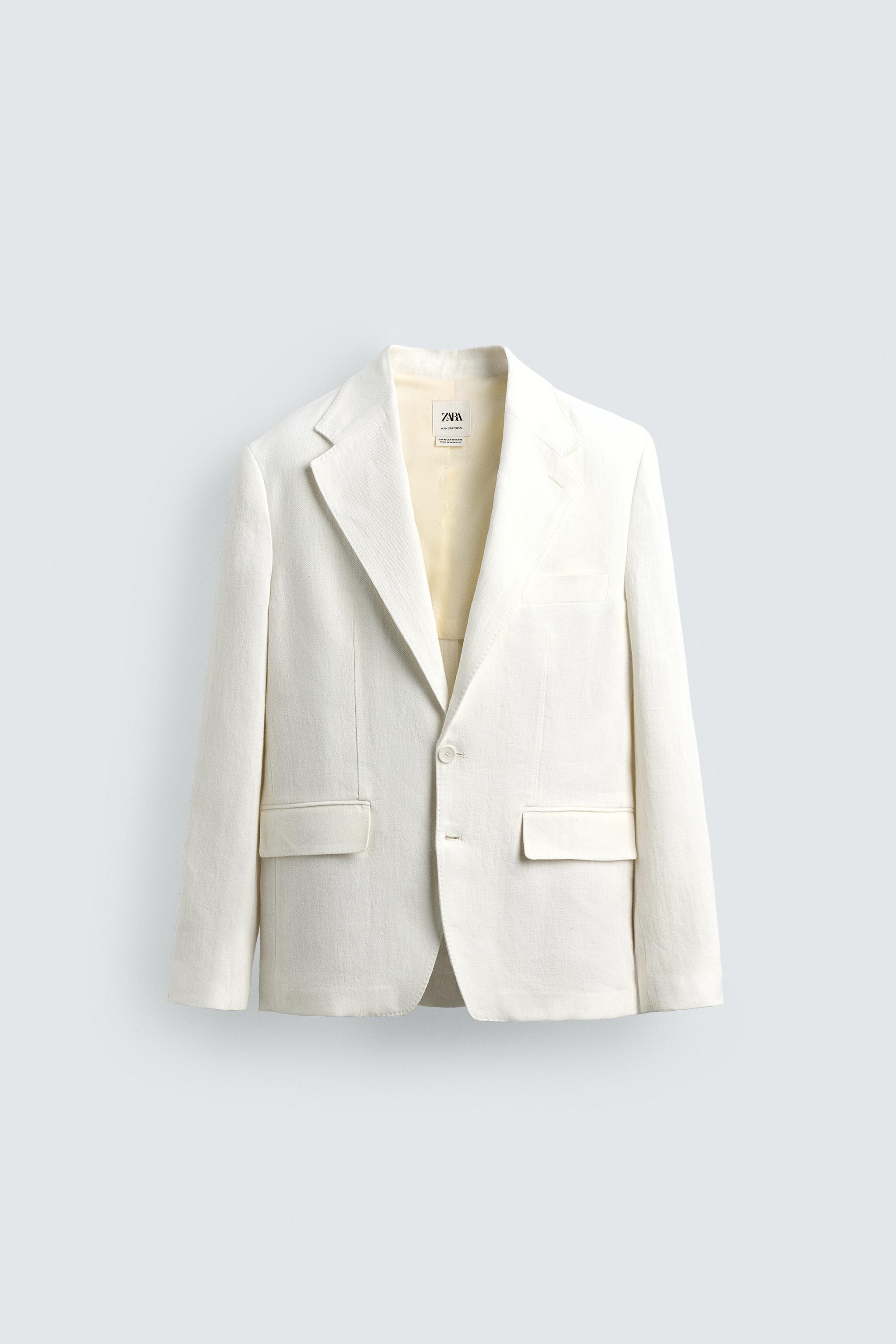 100% LINEN RELAXED FIT SUIT JACKET - White | ZARA United States