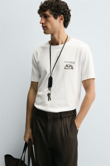 VINYL PRINT T-SHIRT - Oyster-white by Zara - Image 5