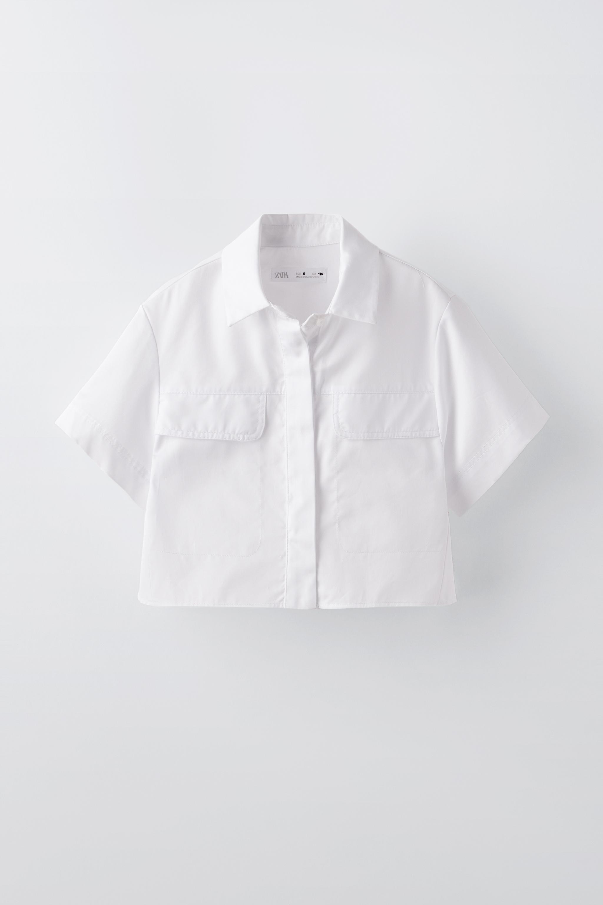 SHORT SLEEVE POPLIN SHIRT - White | ZARA United States