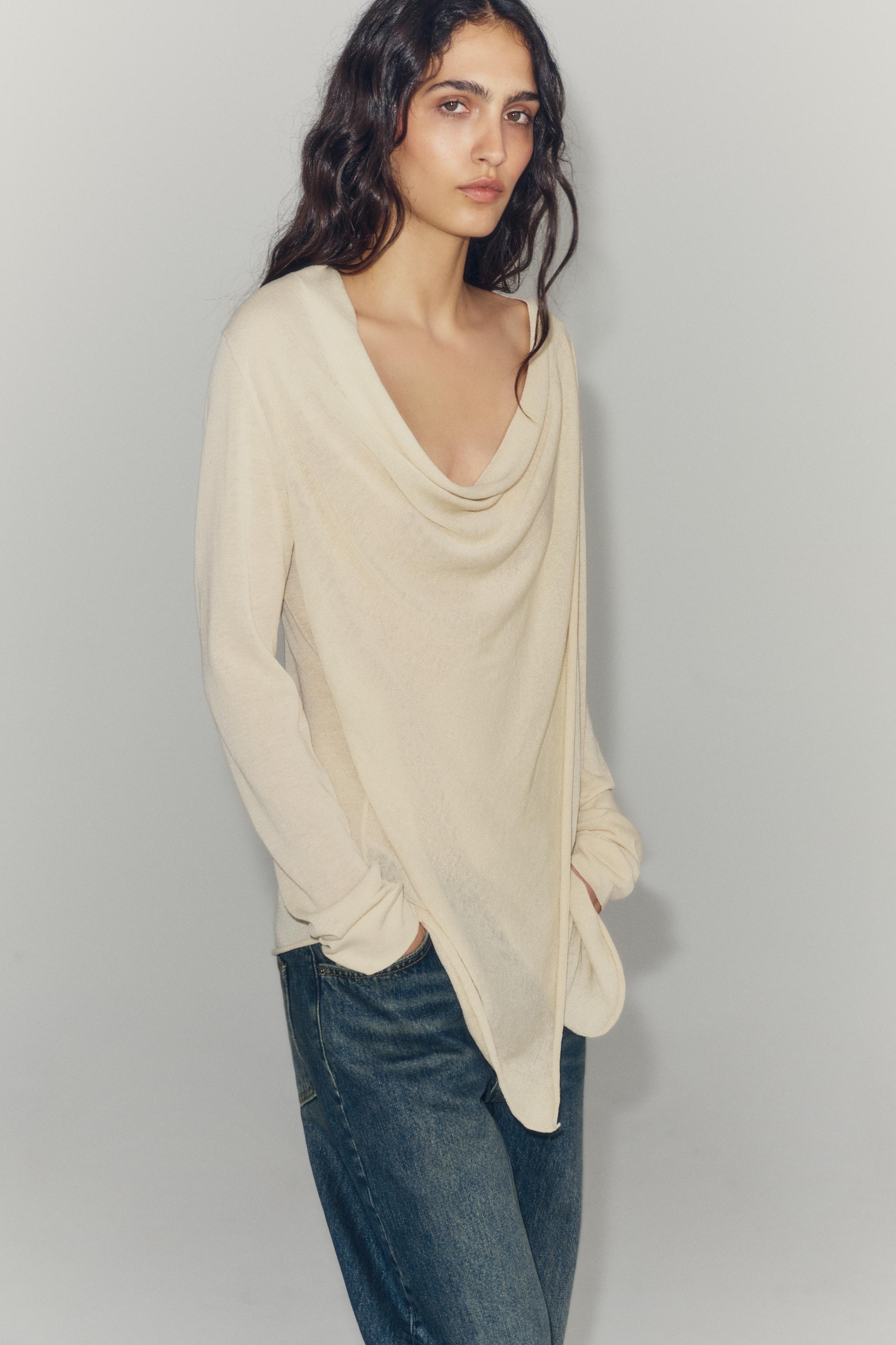 FINE KNIT FLOWY JACKET — Sand