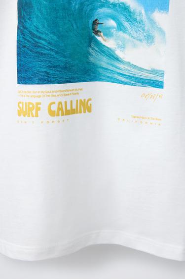 SURF PHOTO T-SHIRT - White by Zara - Image 3