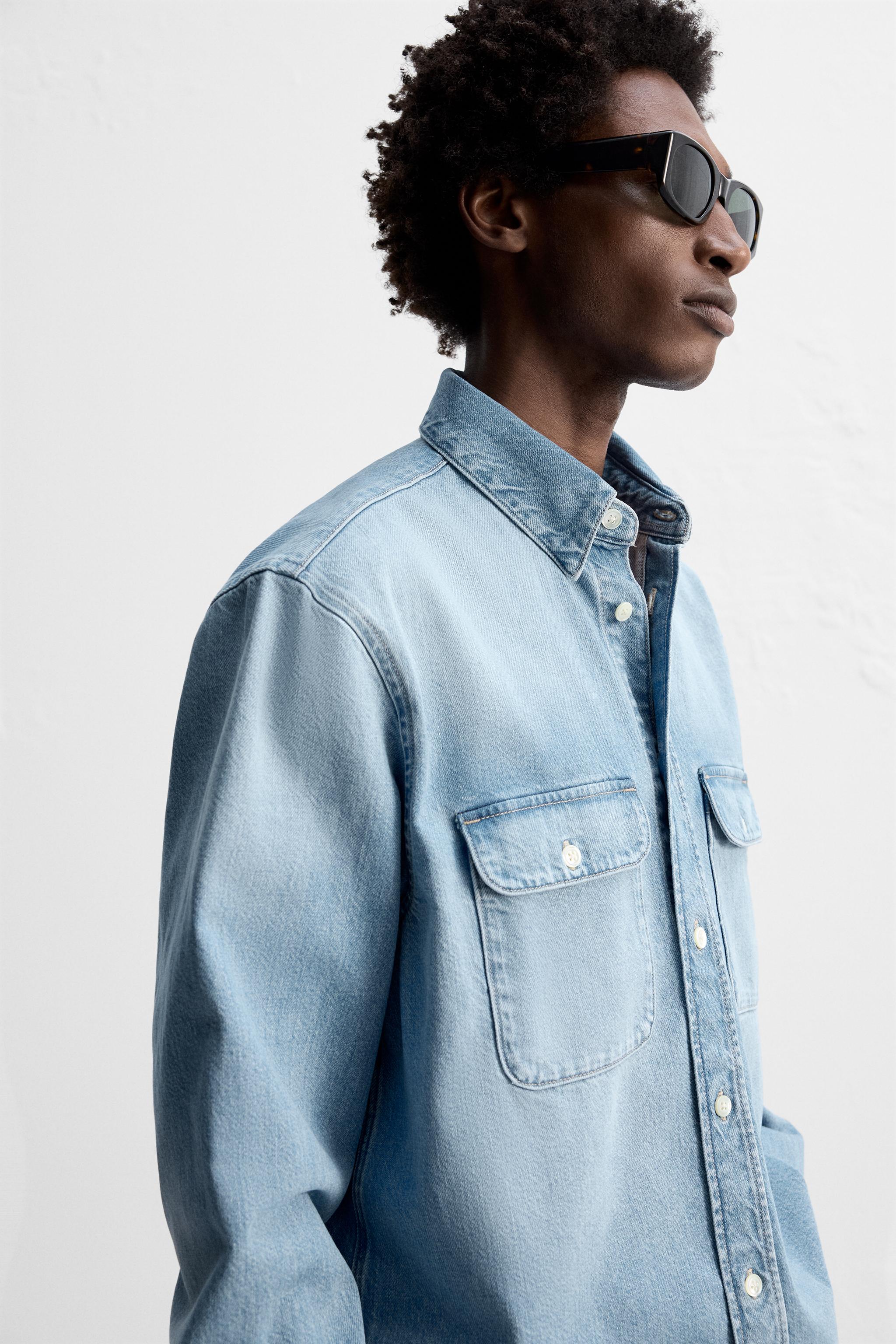 ポケット付きデニムシャツ - ブルー | ZARA Japan / 日本