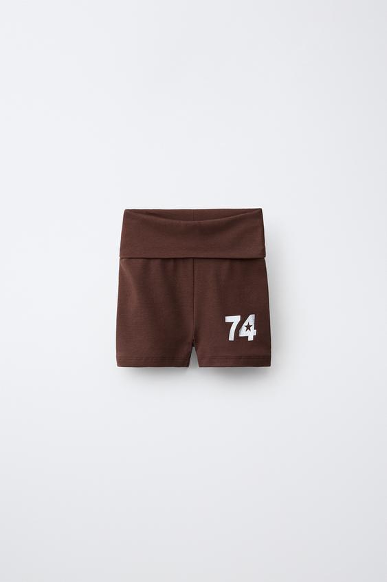 SPARKLY NUMBER CROPPED LEGGINGS - Burgundy by Zara - Image 0