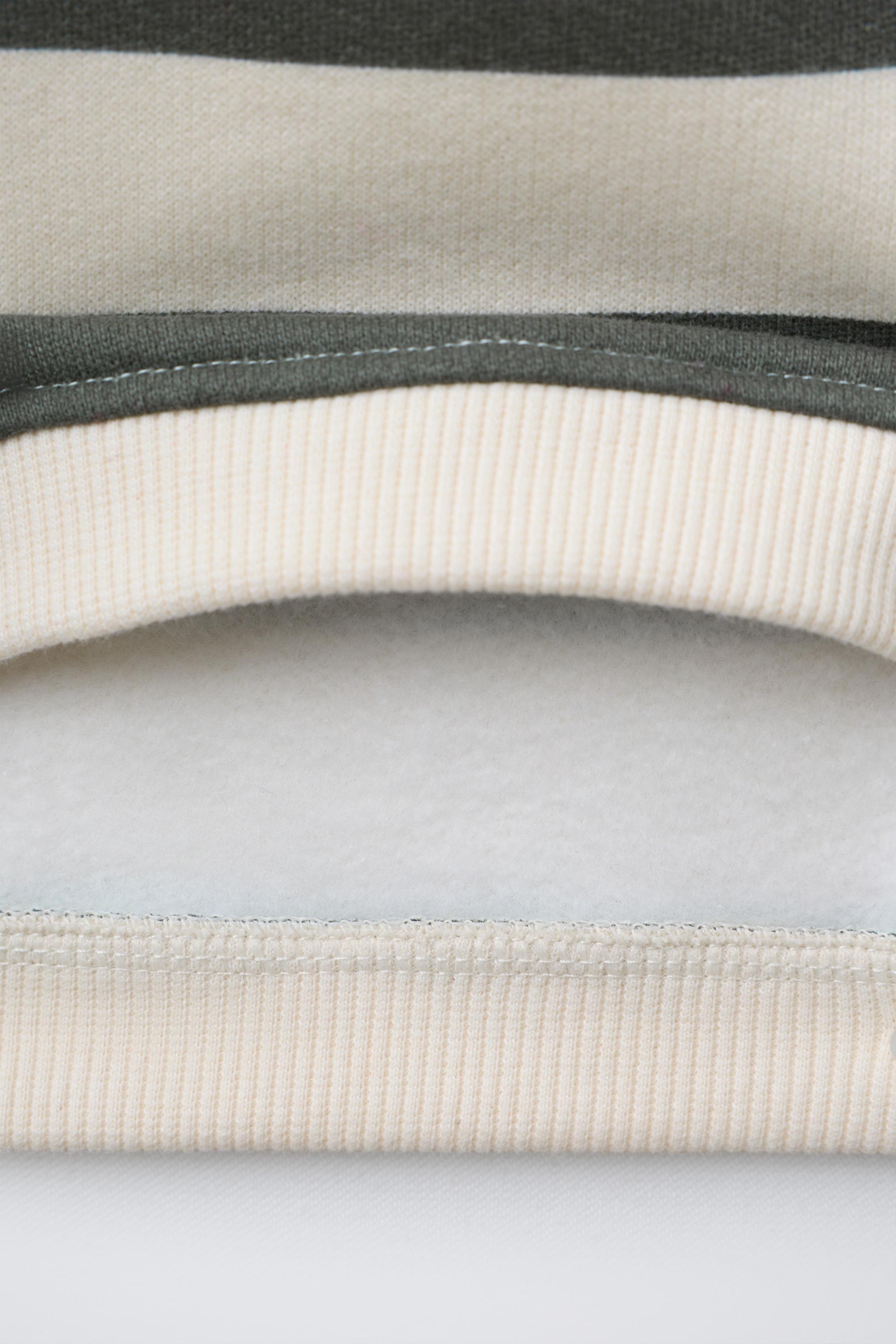 STRIPED BEAR PATCH SWEATSHIRT