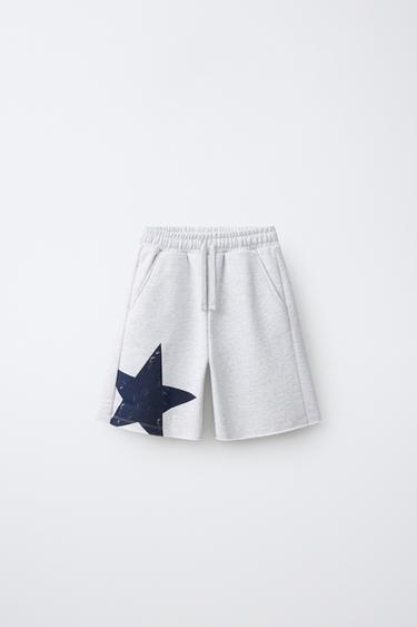 STAR PRINT BERMUDA SHORTS - Grey marl by Zara - Image 0