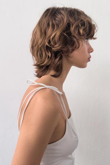 CORSETRY-INSPIRED POPLIN CROP TOP - White by Zara