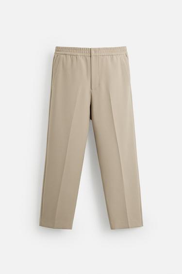 Zaras BYXA, REGULAR FIT - Sandfärgad