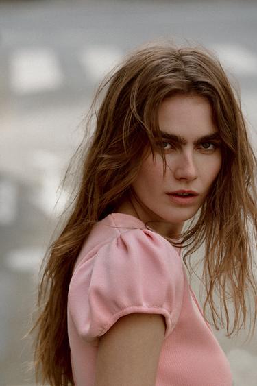 PUFF SLEEVE KNIT TOP - Pink by Zara - Image 2