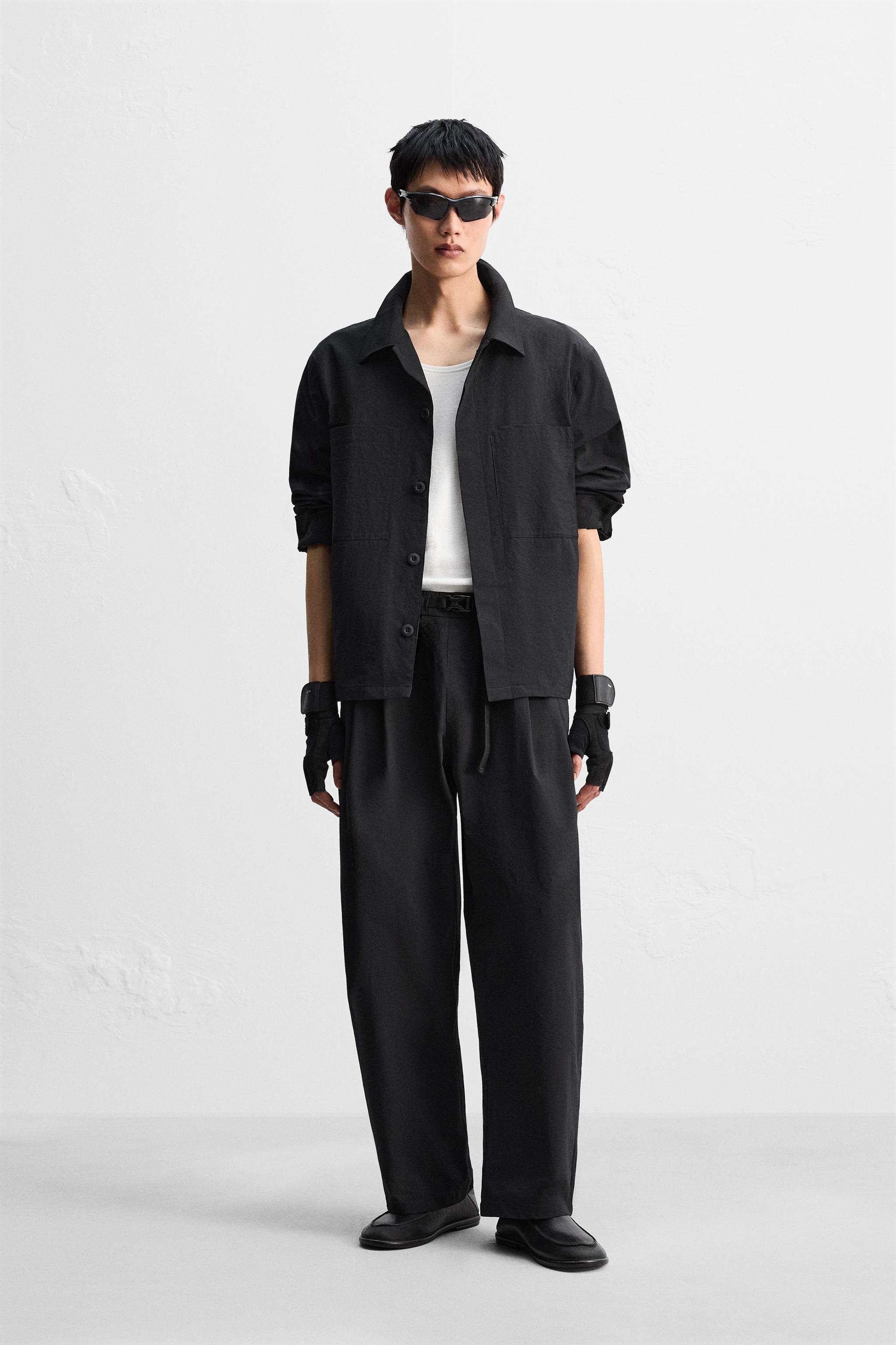 【高知インター店】 プリーツテクニカルパンツ - ブラック | ZARA Japan / 日本 スーツ