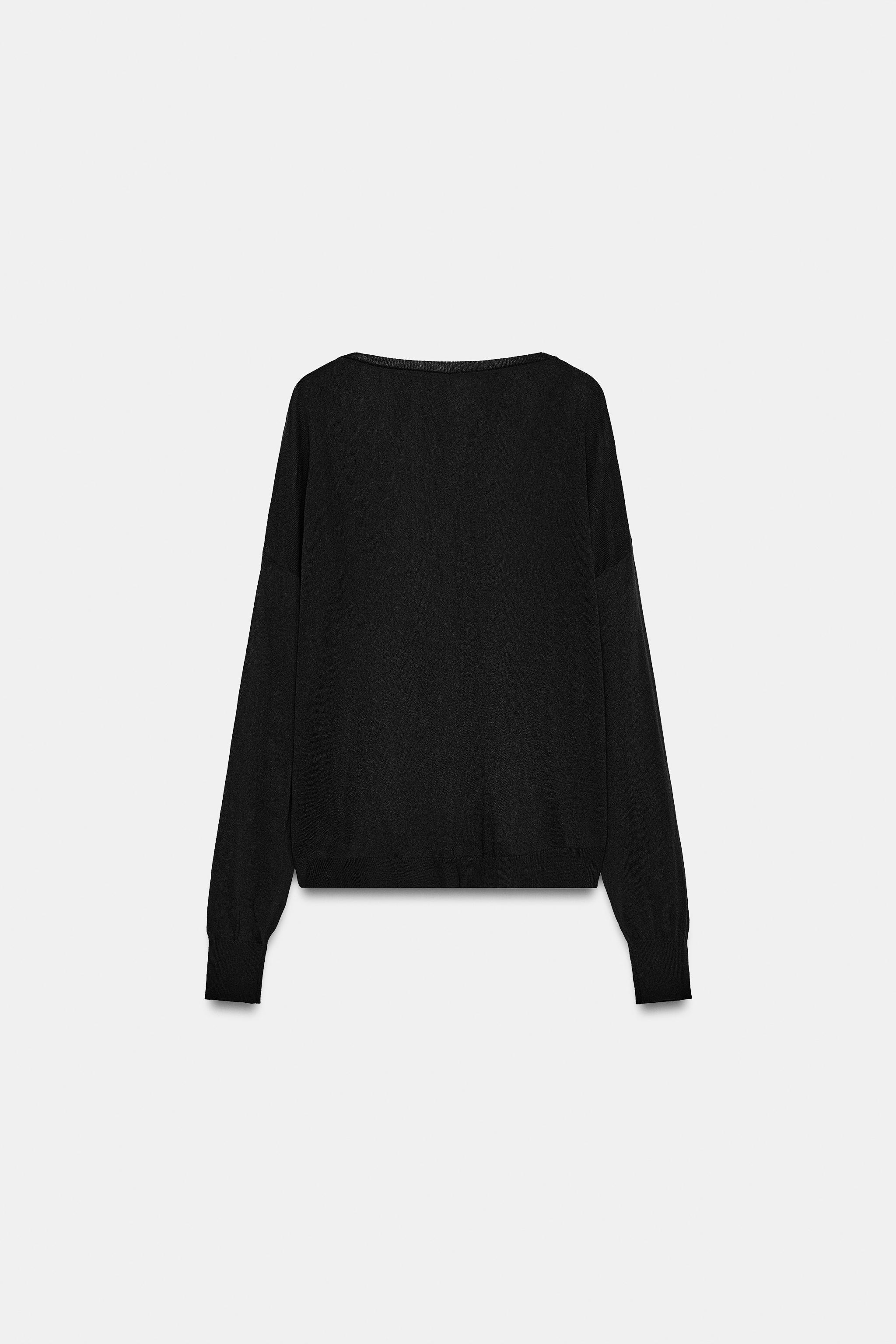 ファインニットVネックセーター - パステルブルー | ZARA Japan / 日本