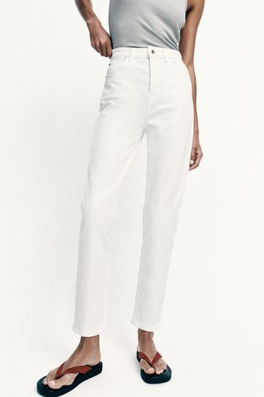 JEANS Z.01 MOM FIT TIRO ALTO - Blanco de Zara