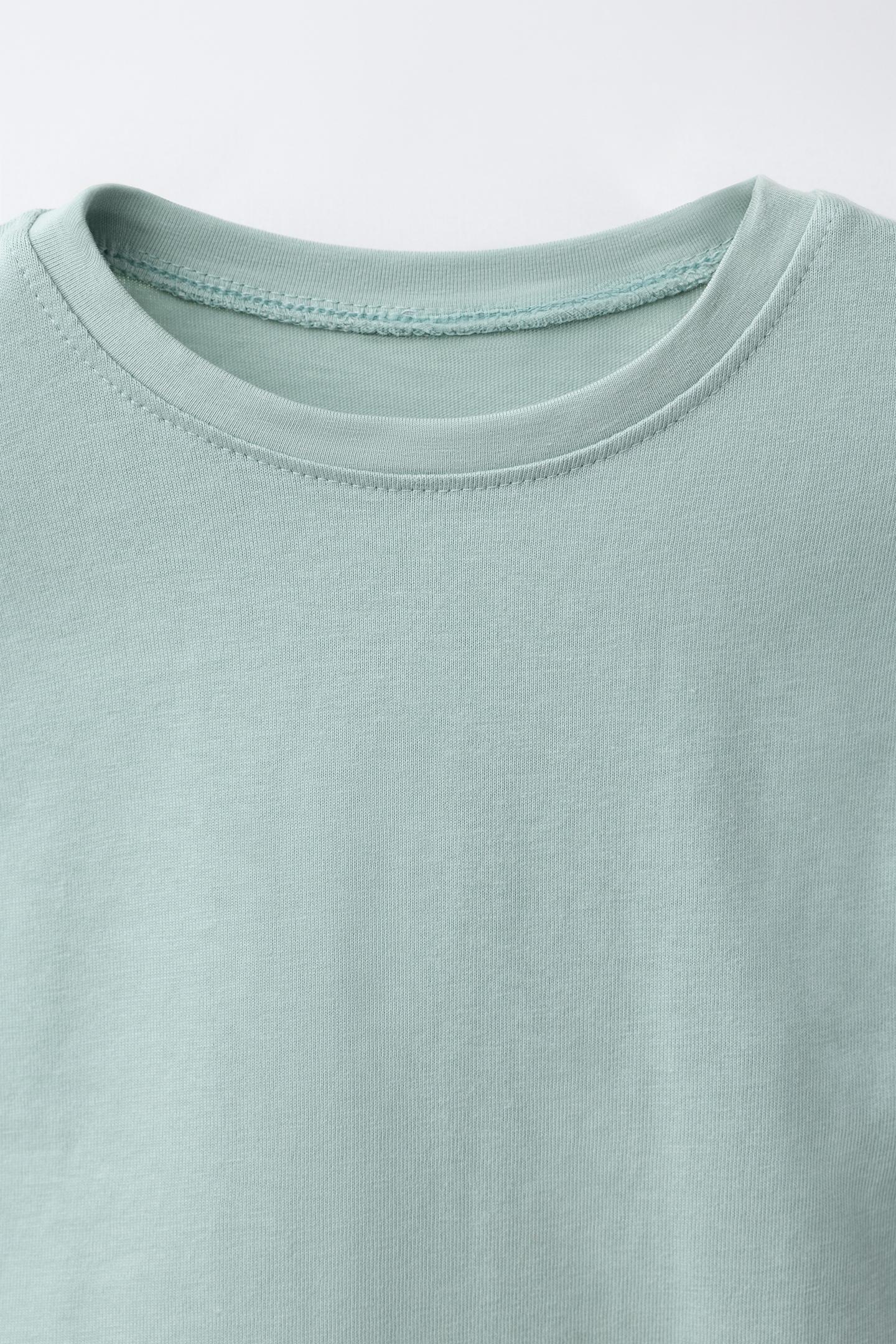 Детские футболки Zara Three-Pack OF Basic T-SHIRTS, цвет: Светлый синий — фото 4
