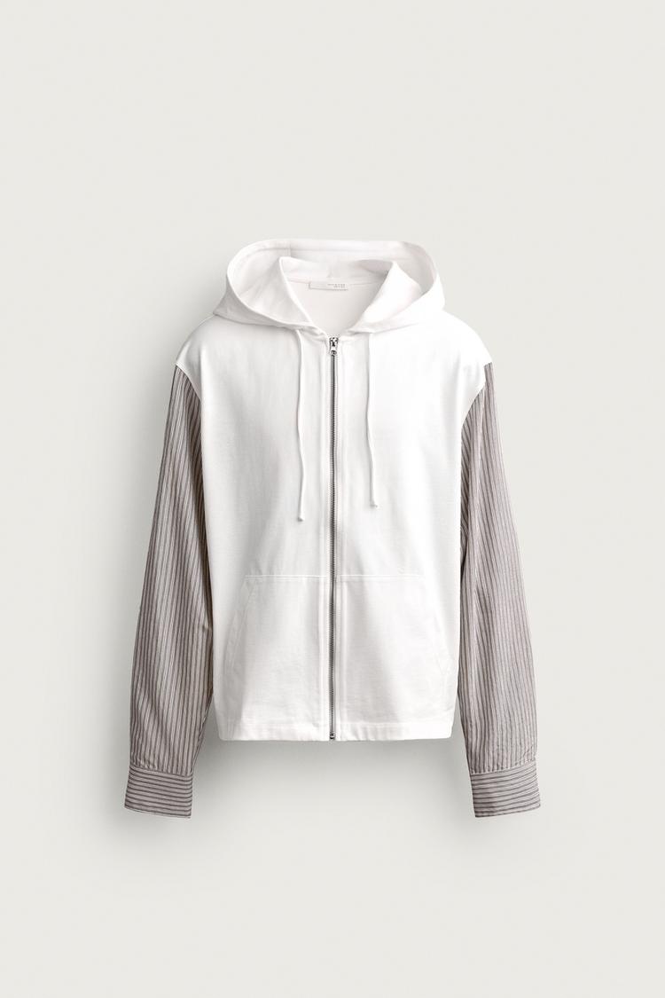 Sudadera  capucha cremallera combinado