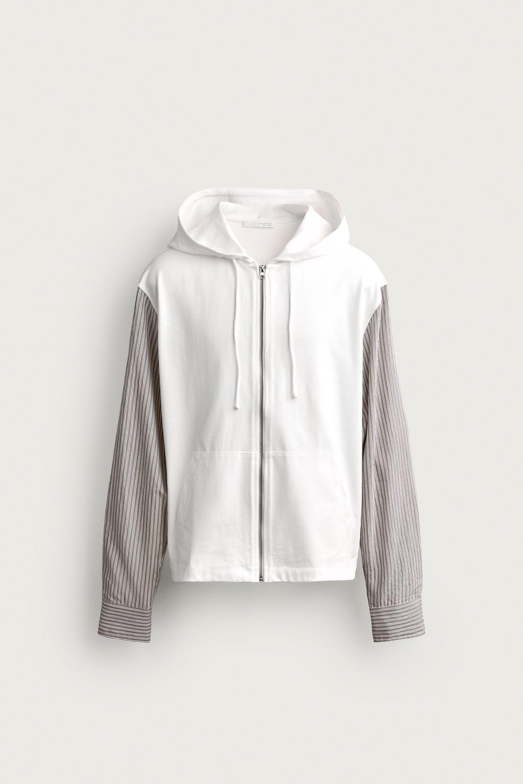 CONTRAST ZIP-UP HOODIE
