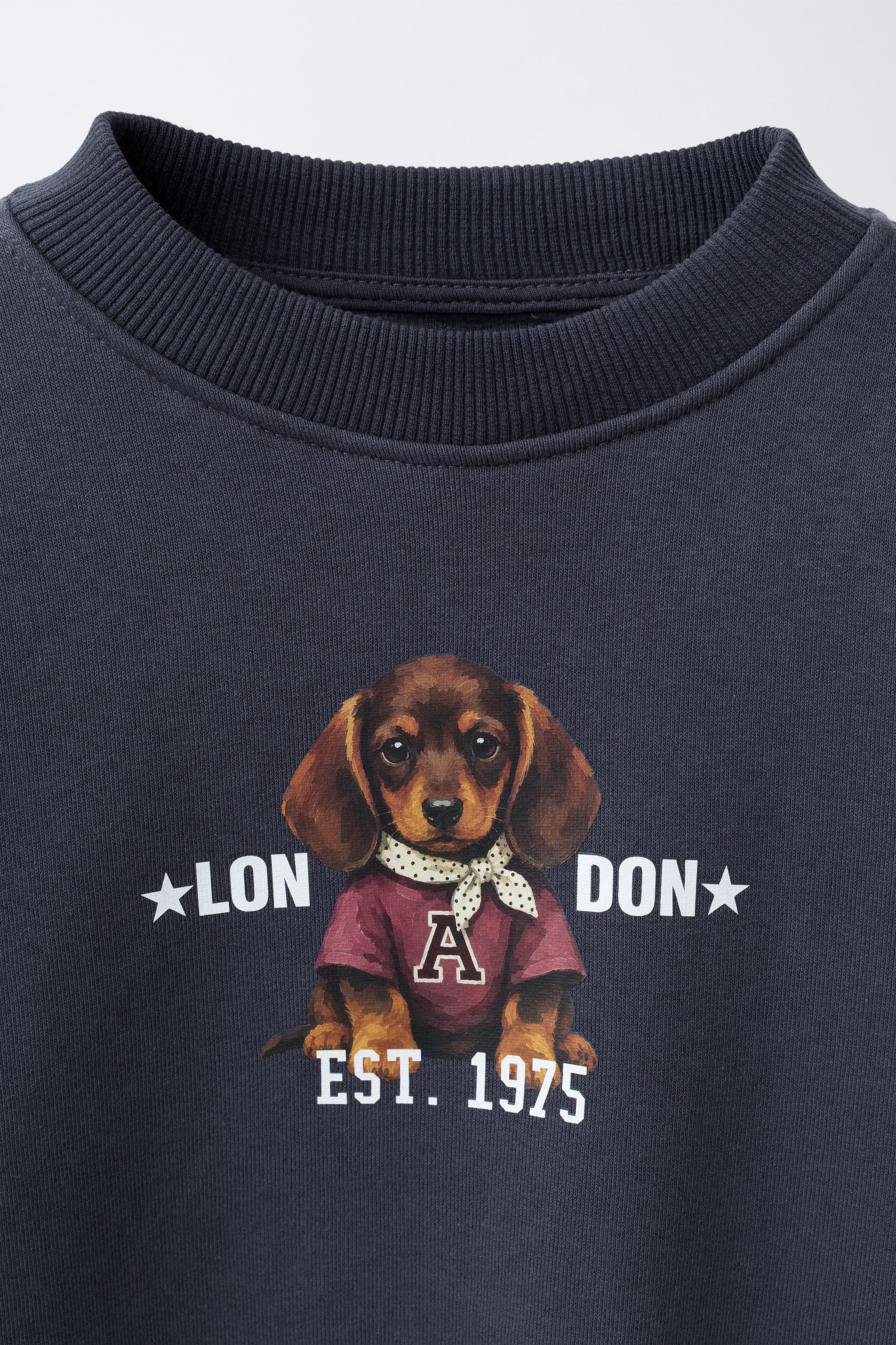 Детские худи Zara DOG PRINT SWEATSHIRT — фото 3
