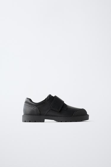 Zara LEATHER SCHOOL SHOES - Black