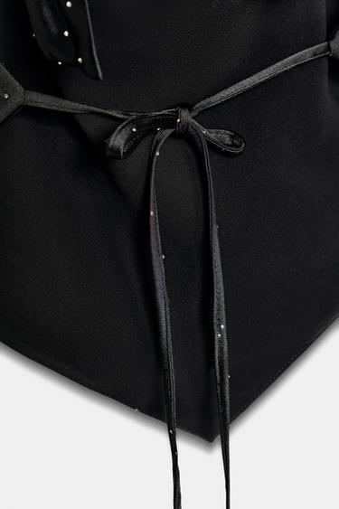 SATIN HALTER TOP WITH RHINESTONES - Black by Zara - Image 6