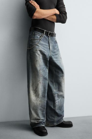 PRINTED BAGGY FIT JEANS - Bluish by Zara
