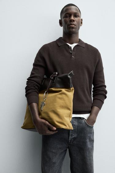 PURL KNIT POLO SHIRT - Chocolate by Zara - Image 4