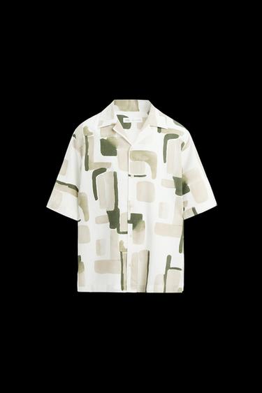 Zara RELAXED FIT SHIRT - Khaki - Image 0