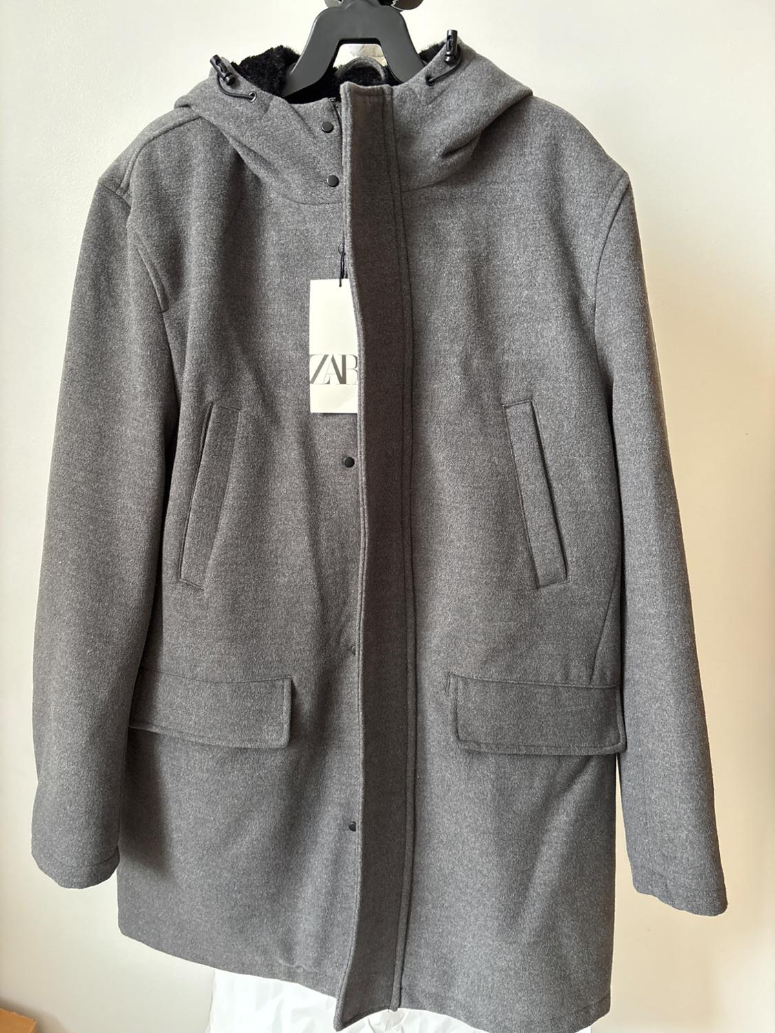FAUX FUR LINED HOODED COAT