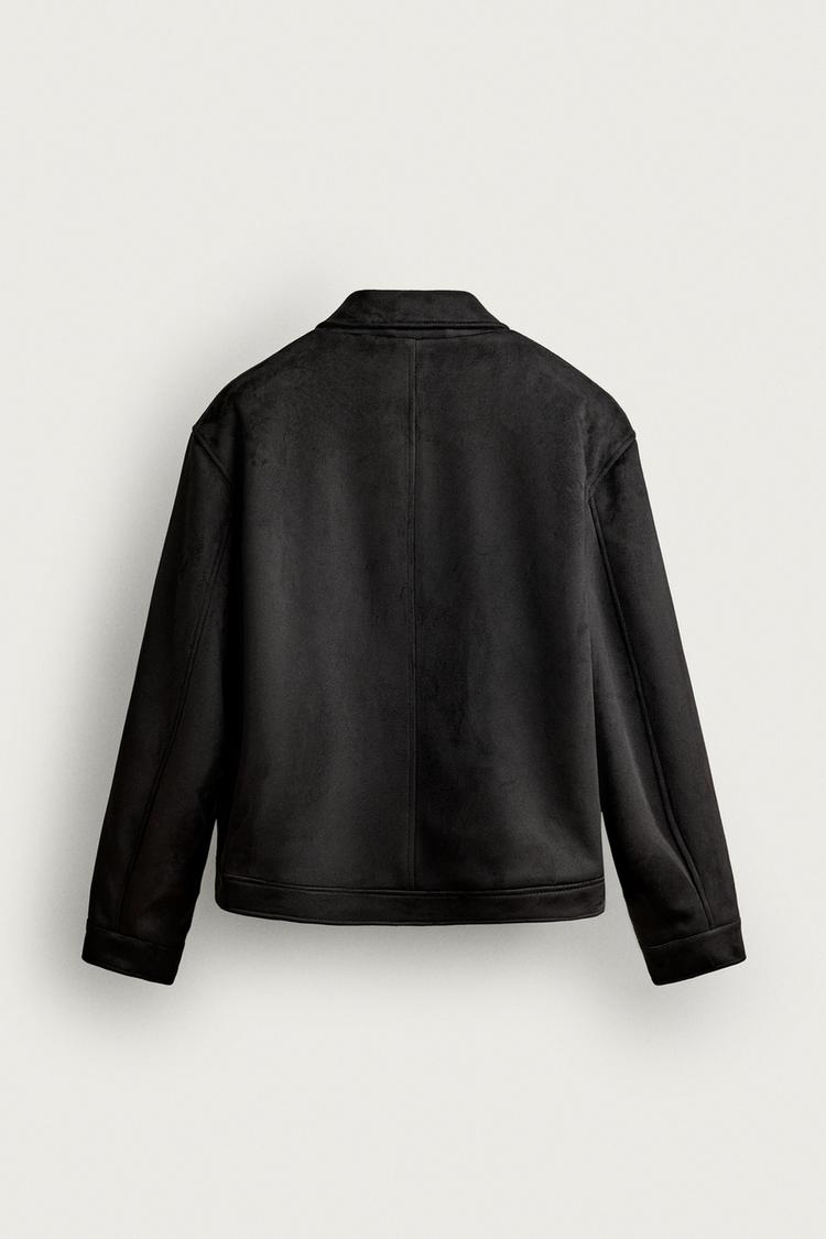 Chaqueta de gamuza sintética de corte regular 8