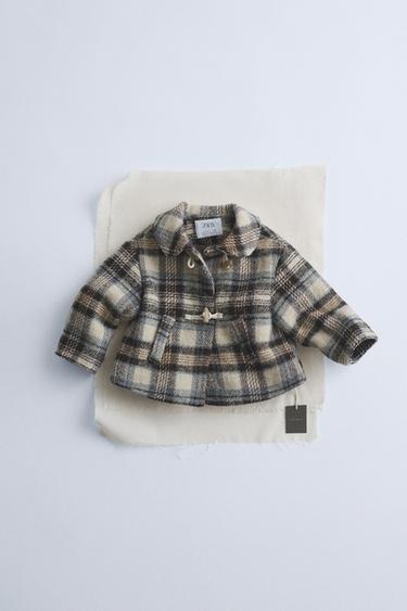 ZARA TIMELESZ - CHECKED WOOL COAT - Ecru / Brown by Zara - Image 0