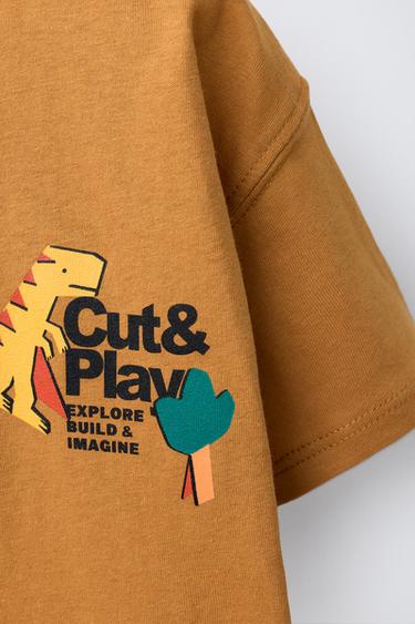 T-SHIRT À IMPRIMÉ DINOSAURES - Caramel de Zara - Image 2