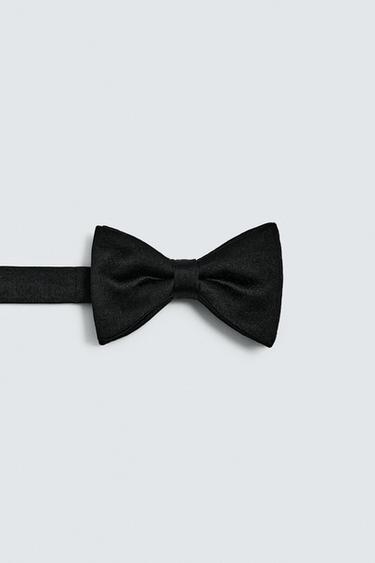 BASIC SILK BOW TIE - Black by Zara