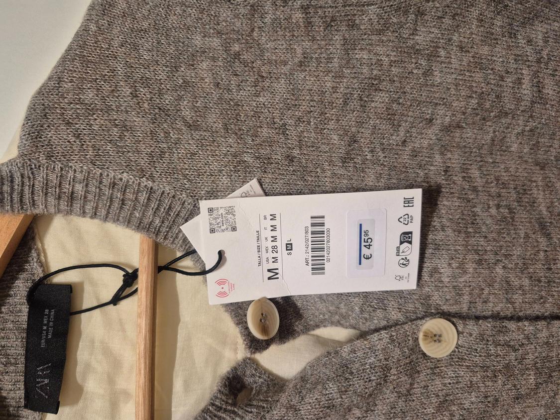 CONTRAST KNIT CARDIGAN WITH BELT - Image 2