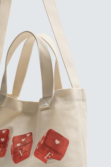 SAC SHOPPER EN TISSU - Blanc écru de Zara - Image 4