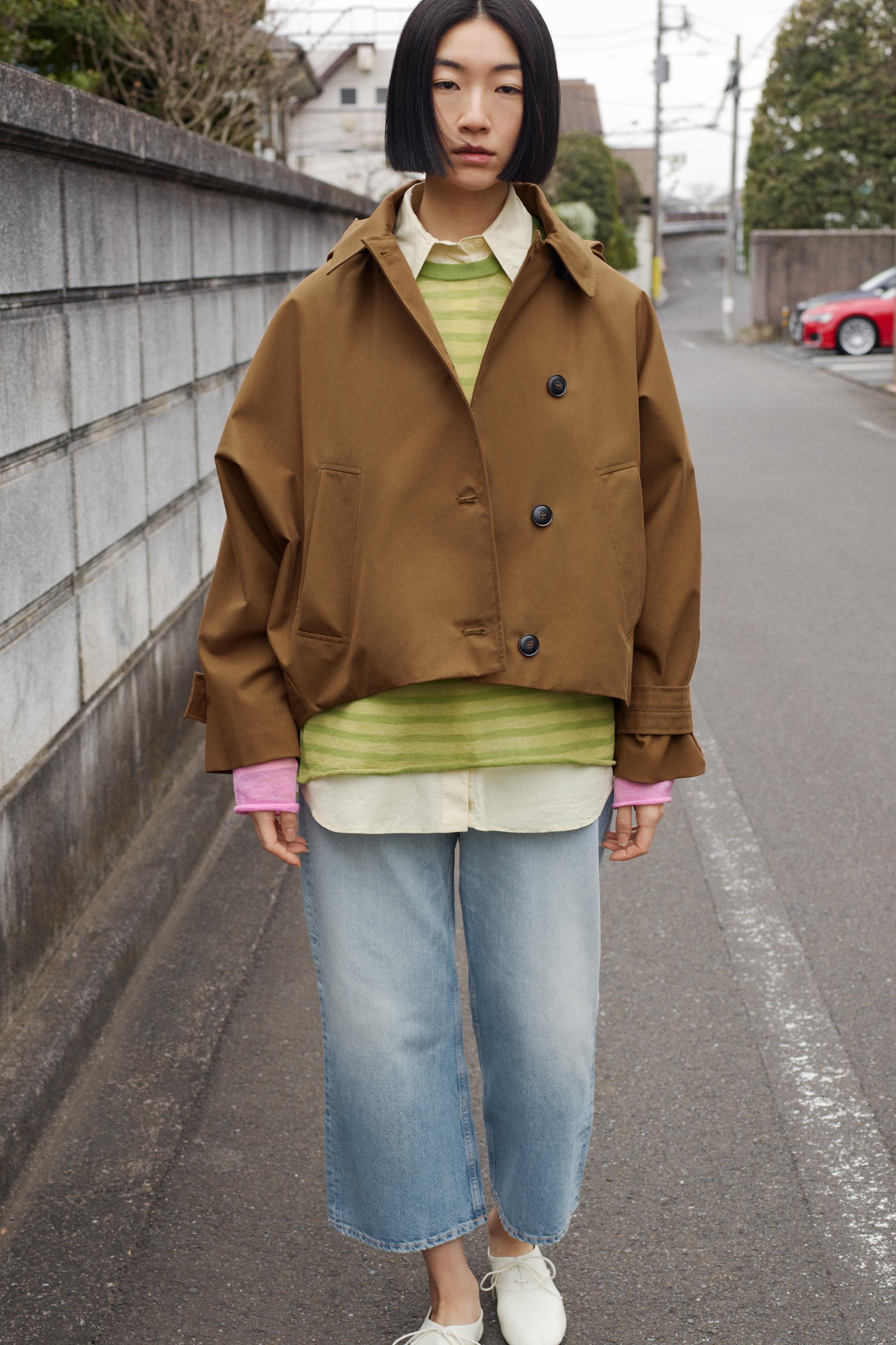 新品 ZARA デニム ロングコート トレンチコート マキシ ベルト ハイネック ZARA - ZARA TRF デニム ロングコート Sの通販 by sea ​​blue｜ザラ