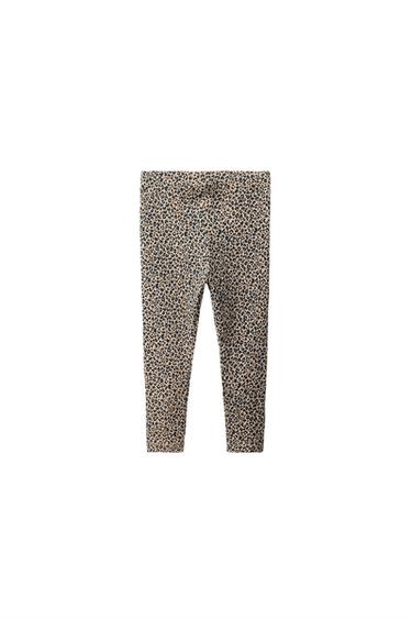 Leggings con estampado animal y canalé