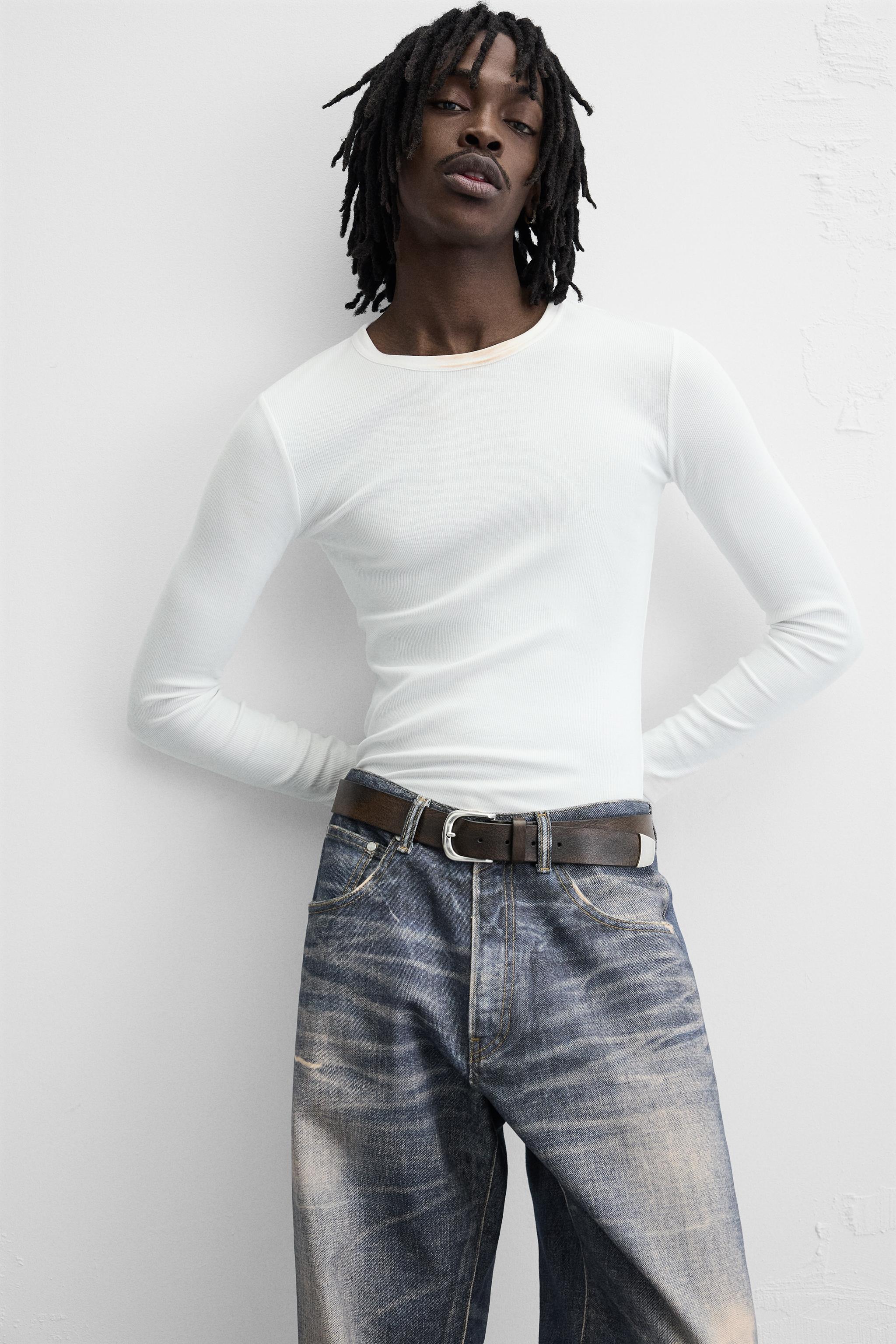 ZARA メタルチップ付きレザーベルト JP95(L)新品未使用 - メルカリ