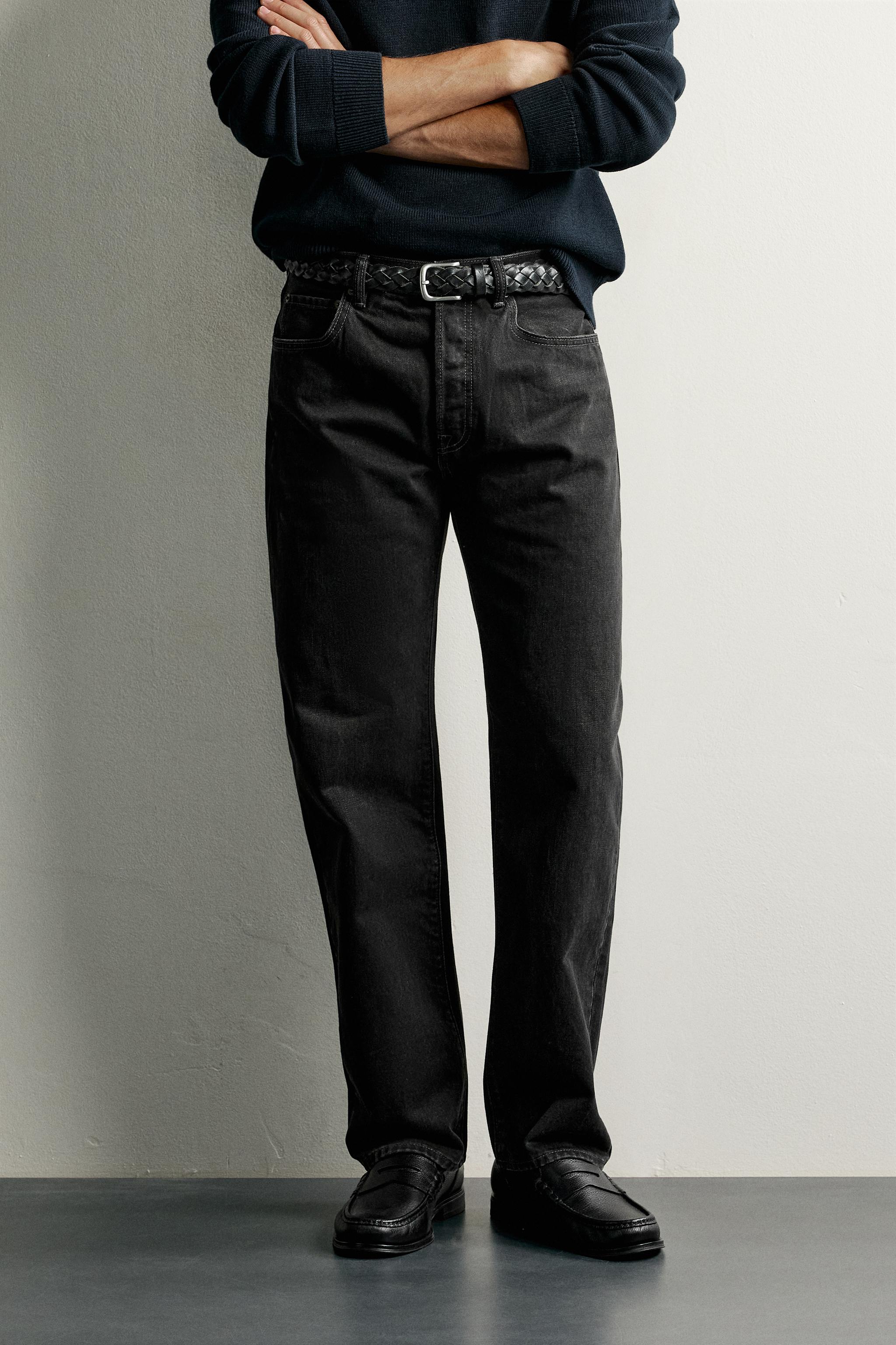 STRAIGHT FIT JEANS — Black (alternate view)