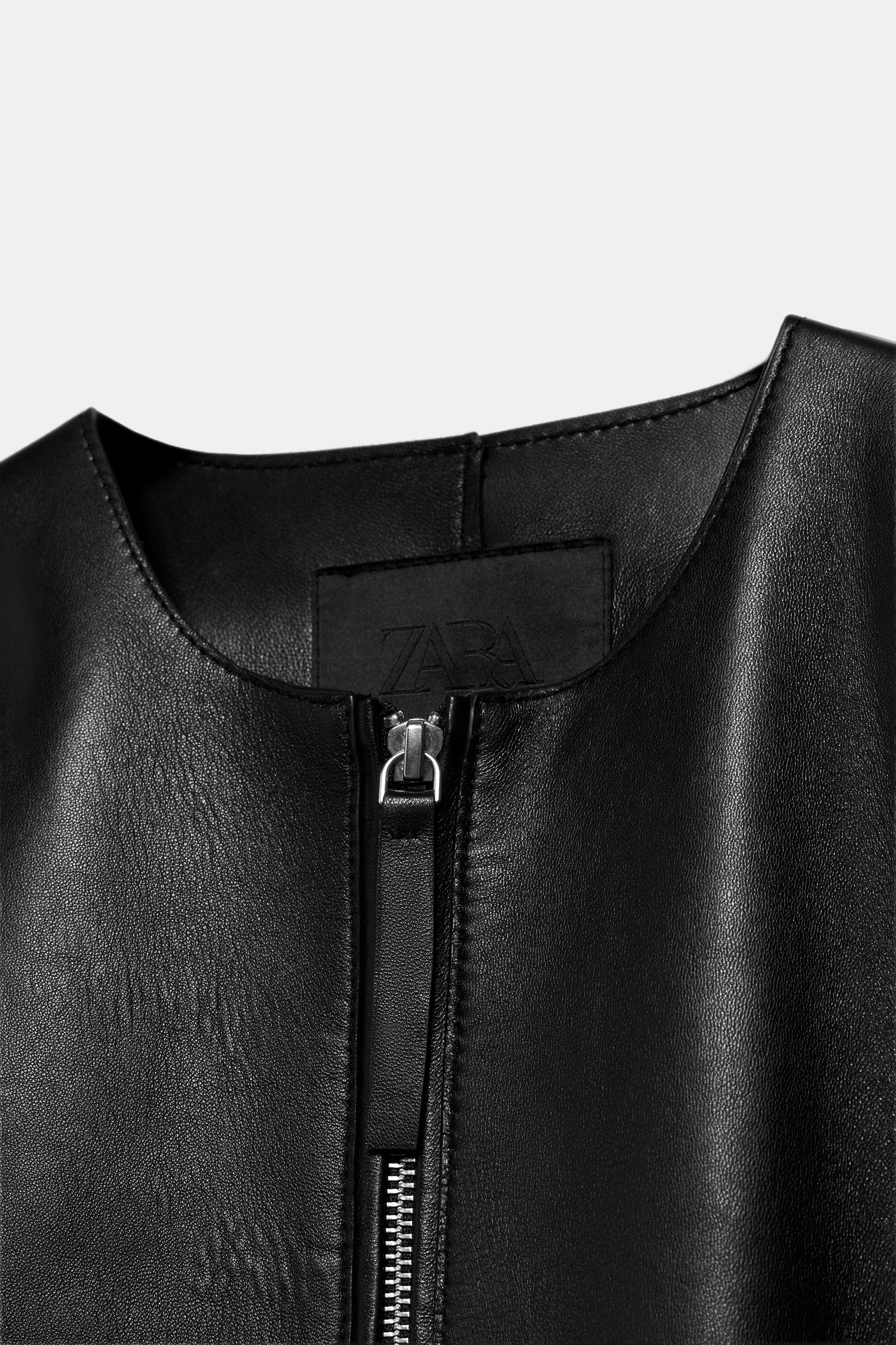 ZW COLLECTION LIMITED EDITION LEATHER ZIP-UP TOP